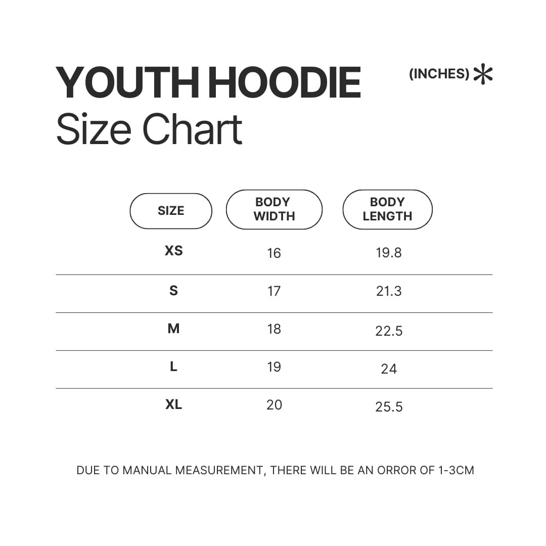 Youth Hoodie Size Chart - Hades Store